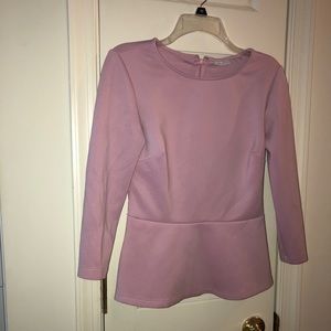 New York & Co Pale Pink Peplum Blouse